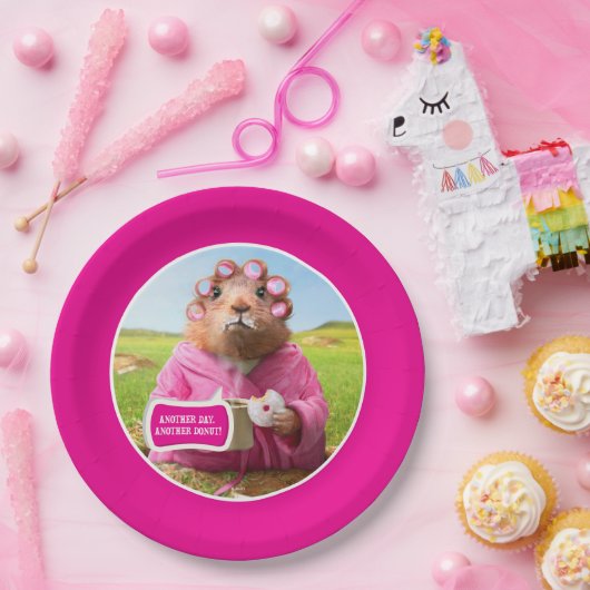 Morgen Groundhog mit Frühstücks-Krapfen und Kaffee Pappteller (Party)