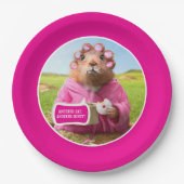 Morgen Groundhog mit Frühstücks-Krapfen und Kaffee Pappteller (Vorderseite)