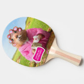 Morgen Groundhog mit Frühstücks-Krapfen und Kaffee Tischtennis Schläger (Seitenansicht)