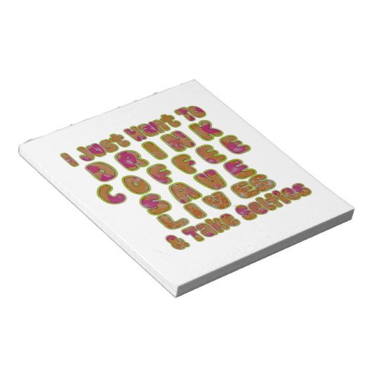 Morgen habe ich gerade gewollt, Kaffee Retten Lebe Notizblock (angewinkelt)