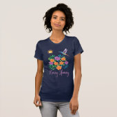MORGEN-HARMONIE-KOLIBRI MIT BLUMEN T-Shirt (Vorne ganz)