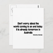 Morgen in Australien Zitat Postkarte (Vorne/Hinten)