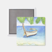 Morgen in Bali Aquarell Magnet (Vorderseite/Rückseite)
