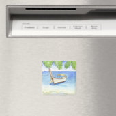 Morgen in Bali Aquarell Magnet (In Situ (Geschirrspüler))