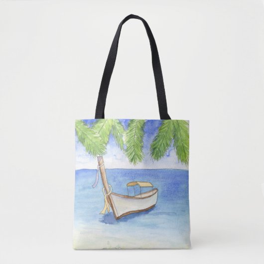 Morgen in Bali Aquarell Tasche (Vorderseite)