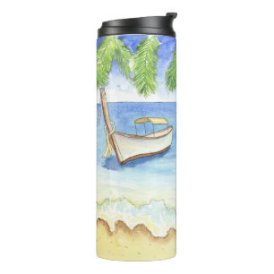 Morgen in Bali Aquarell Thermosbecher