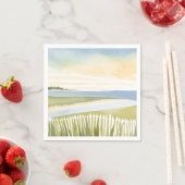 Morgen in Chatham | Cape Cod Aquarellmalerei Serviette (Beispiel)
