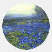 Morgen in den Bluebonnets Runder Aufkleber (Vorderseite)
