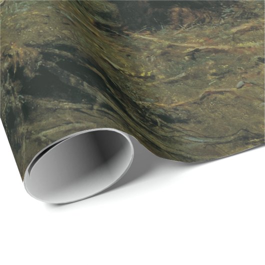 Morgen in einem Kiefernwald (Bären im Wald) Geschenkpapier (Rolleneckpunkt)