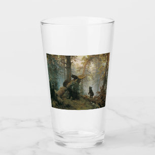 Morgen in einem Kiefernwald (Bären im Wald) Glas