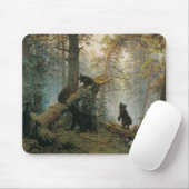 Morgen in einem Kiefernwald (Bären im Wald) Mousepad (Mit Mouse)