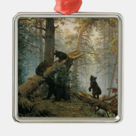 Morgen in einem Kiefernwald (Bären im Wald) Ornament Aus Metall