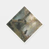 Morgen in einem Kiefernwald (Bären im Wald) Serviette (Ecke)