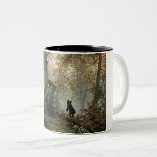 Morgen in einem Kiefernwald (Bären im Wald) Zweifarbige Tasse (VorderseiteRechts)