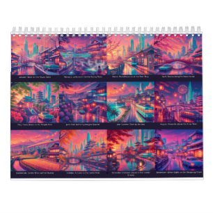 Morgen in Japan: Ein retro-futuristisches Jahr Kalender