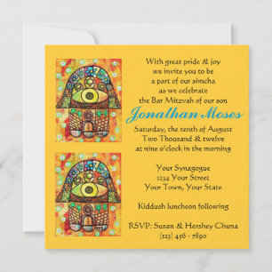 Morgen Invit (Quadrat) Stadt Jerusalem Hamsa Einladung