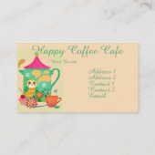 Morgen-Kaffee-Eule Visitenkarte (Rückseite)