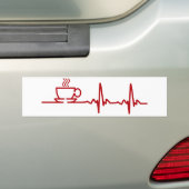 Morgen-Kaffee-Herzschlag EKG Autoaufkleber (On Car)