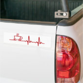 Morgen-Kaffee-Herzschlag EKG Autoaufkleber (On Truck)