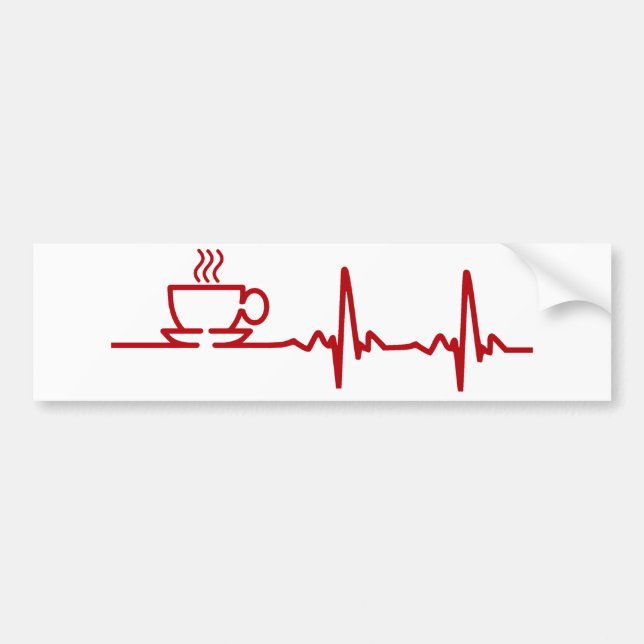 Morgen-Kaffee-Herzschlag EKG Autoaufkleber (Vorne)