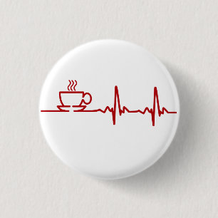 Morgen-Kaffee-Herzschlag EKG Button