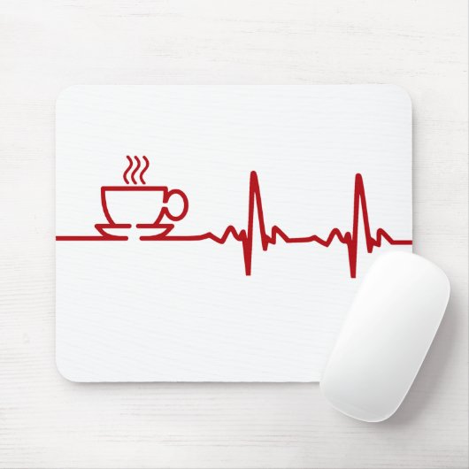 Morgen-Kaffee-Herzschlag EKG Mousepad (Mit Mouse)