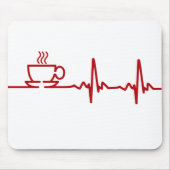 Morgen-Kaffee-Herzschlag EKG Mousepad (Vorne)
