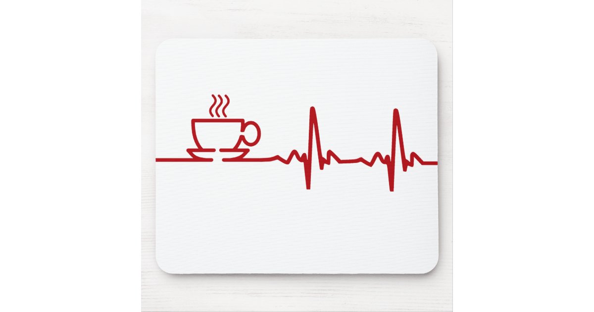 Morgen Kaffee Herzschlag  EKG Mousepad Zazzle de