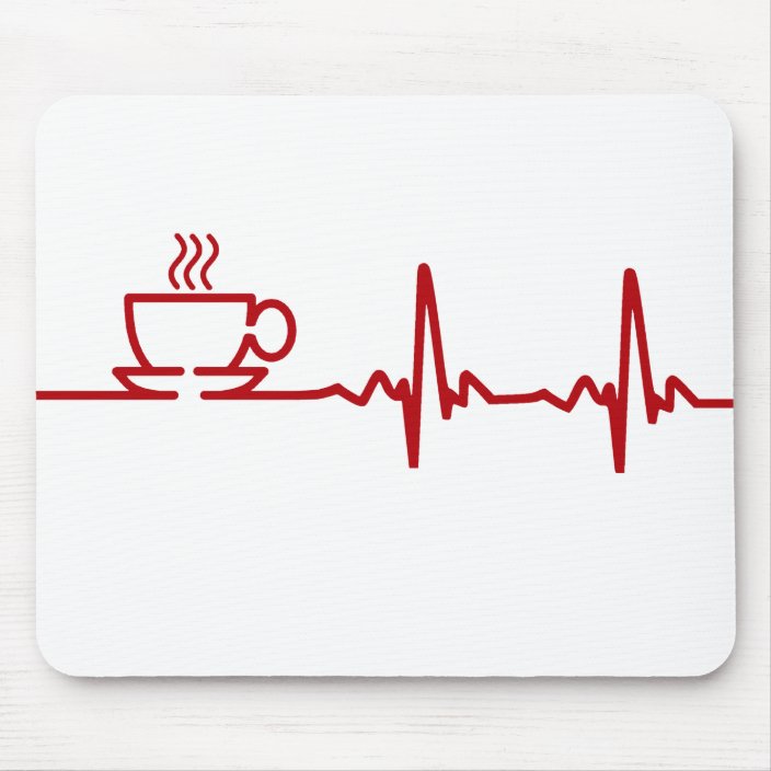 Morgen Kaffee Herzschlag  EKG Mousepad Zazzle de