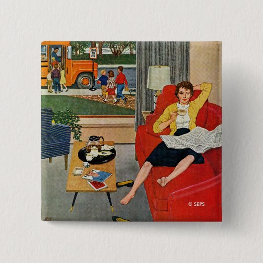 Morgen-Kaffeepause Button (Vorderseite)