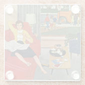 Morgen-Kaffeepause Glasuntersetzer (Rückseite)