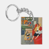 Morgen-Kaffeepause Schlüsselanhänger (Vorderseite links)