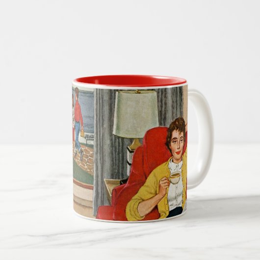 Morgen-Kaffeepause Zweifarbige Tasse (VorderseiteRechts)