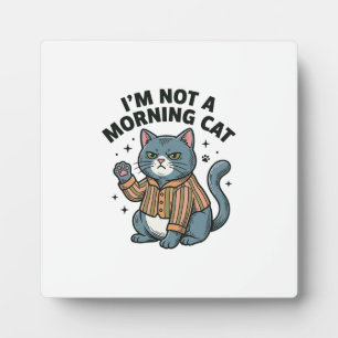 Morgen Katze Vintage Gravur Lustiges Katze T-Shirt Fotoplatte