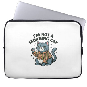 Morgen Katze Vintage Gravur Lustiges Katze T-Shirt Laptopschutzhülle