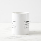 Morgen. Lustiger Wörterbucheintrag. Kaffeetasse (Mittel)