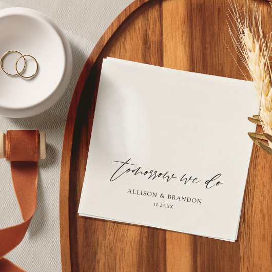 Morgen machen wir das Abendessen mit Personalisier Serviette