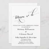 Morgen machen wir Typografie-Probe-Dinner Einladung (Vorne/Hinten)