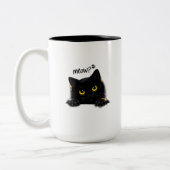 Morgen-Miau-Tasse Zweifarbige Tasse (Links)