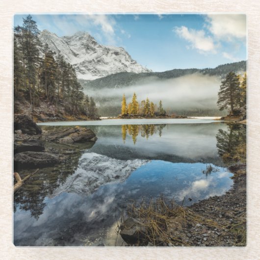 Morgen-Mood | See Eibsee Glasuntersetzer (Vorderseite)