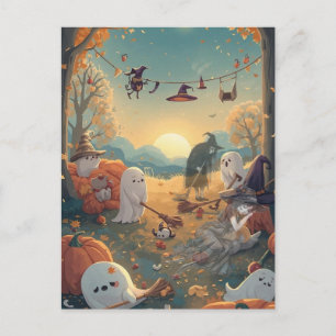 Morgen nach Halloween - Eine gespenstische Aufräum Postkarte