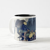 Morgen-Nebel in Mishima Zweifarbige Tasse (Vorderseite Links)