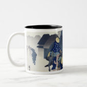 Morgen-Nebel in Mishima Zweifarbige Tasse (Links)