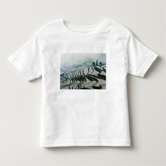 Morgen-Nebel über Reis-Feldern Kleinkind T-shirt (Vorderseite)