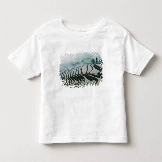 Morgen-Nebel über Reis-Feldern Kleinkind T-shirt (Vorderseite)
