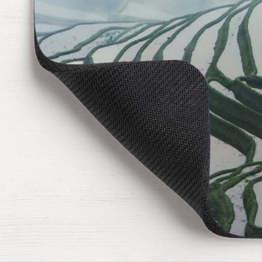 Morgen-Nebel über Reis-Feldern Mousepad (Ecke)