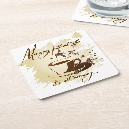 Morgen ohne Kaffee - es ist nicht morgens Kaffee m Rechteckiger Pappuntersetzer (angewinkelt)