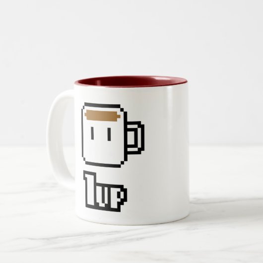 Morgen-Power oben Zweifarbige Tasse (Vorderseite Links)