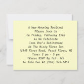 Morgen-Routineruhestands-Einladungs-Stillleben Einladung (Rückseite)