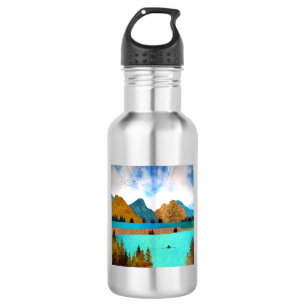 Morgen See Ruderer Edelstahlflasche
